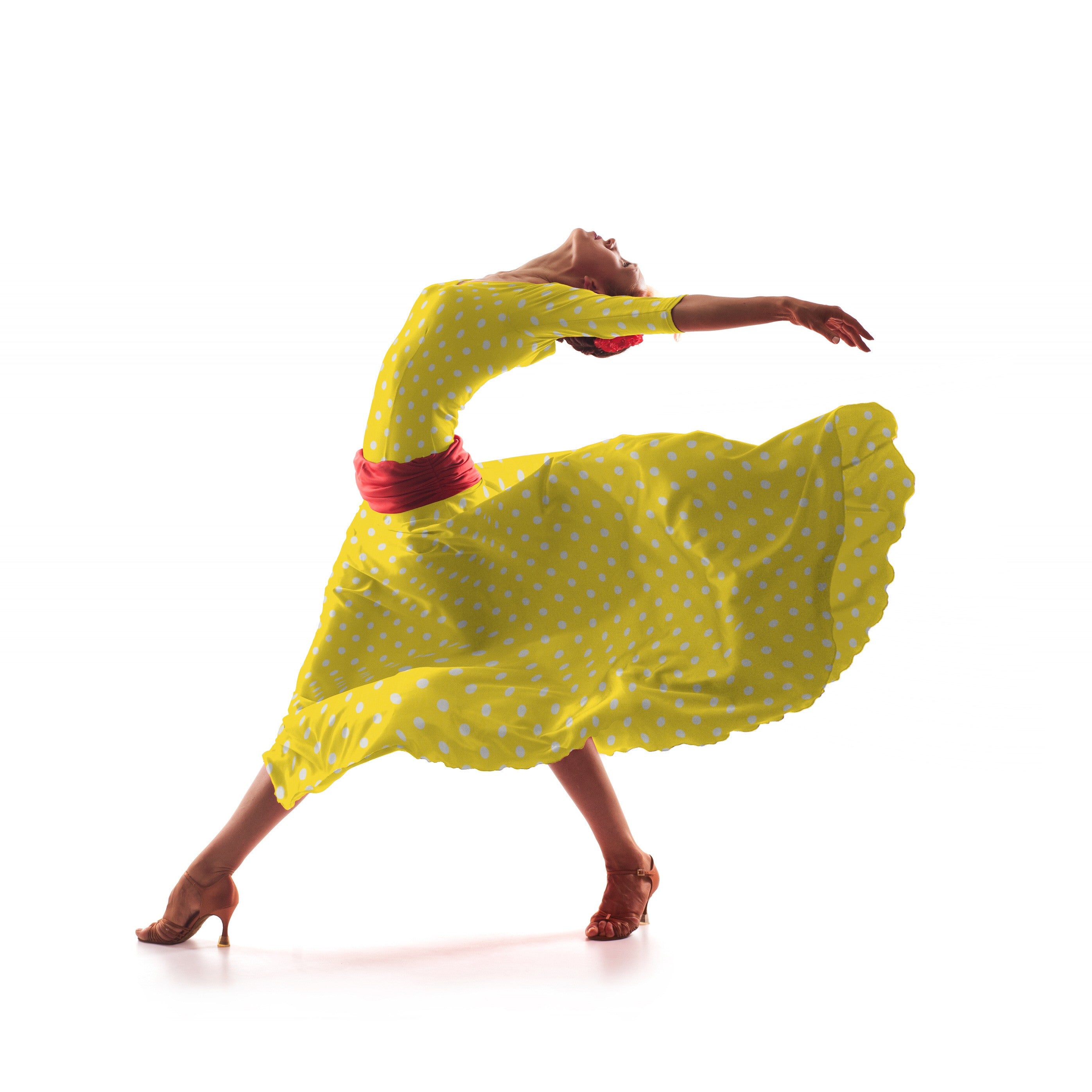 Tecido de Popeline Flamenco Lunar Fundo Amarelo - Ribes y Casals