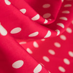 Tecido de Popeline Flamenco Bolas Fundo Vermelho - Ribes y Casals