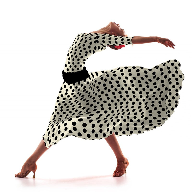 Tecido Popelina Bola Fundo Cru 3,5 cm - Ribes y Casals