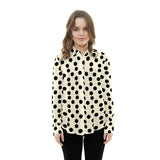 Tecido Popelina Bola Fundo Cru 3,5 cm - Ribes y Casals