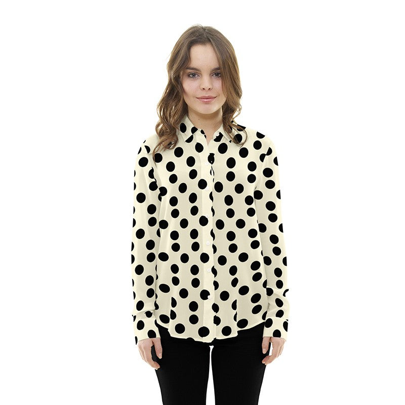 Tecido Popelina Bola Fundo Cru 3,5 cm - Ribes y Casals