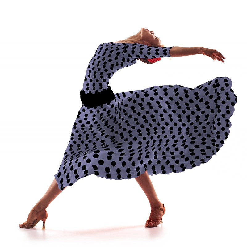 Tecido Popelina Bola Fundo Lilás 3,5 cm - Ribes y Casals