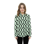 Tecido Popelina Bola Fundo Verde-água 3,5 cm - Ribes y Casals