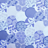 Tecido Popeline Painel Floral Azul - Ribes y Casals