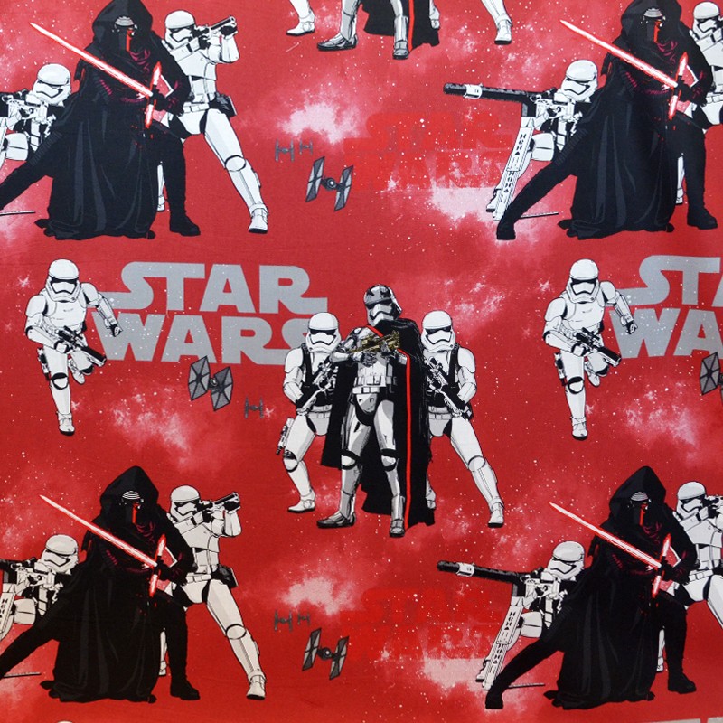 Tecido Popeline Star Wars Vermelho - Ribes y Casals