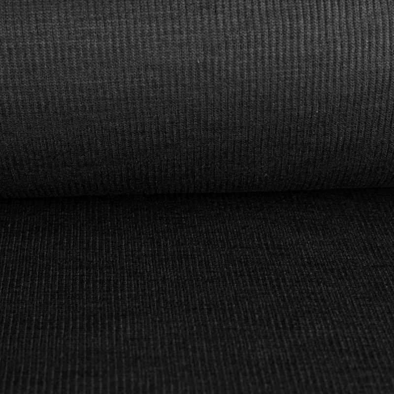 Tecido de Malha Canelado Preto - Ribes y Casals