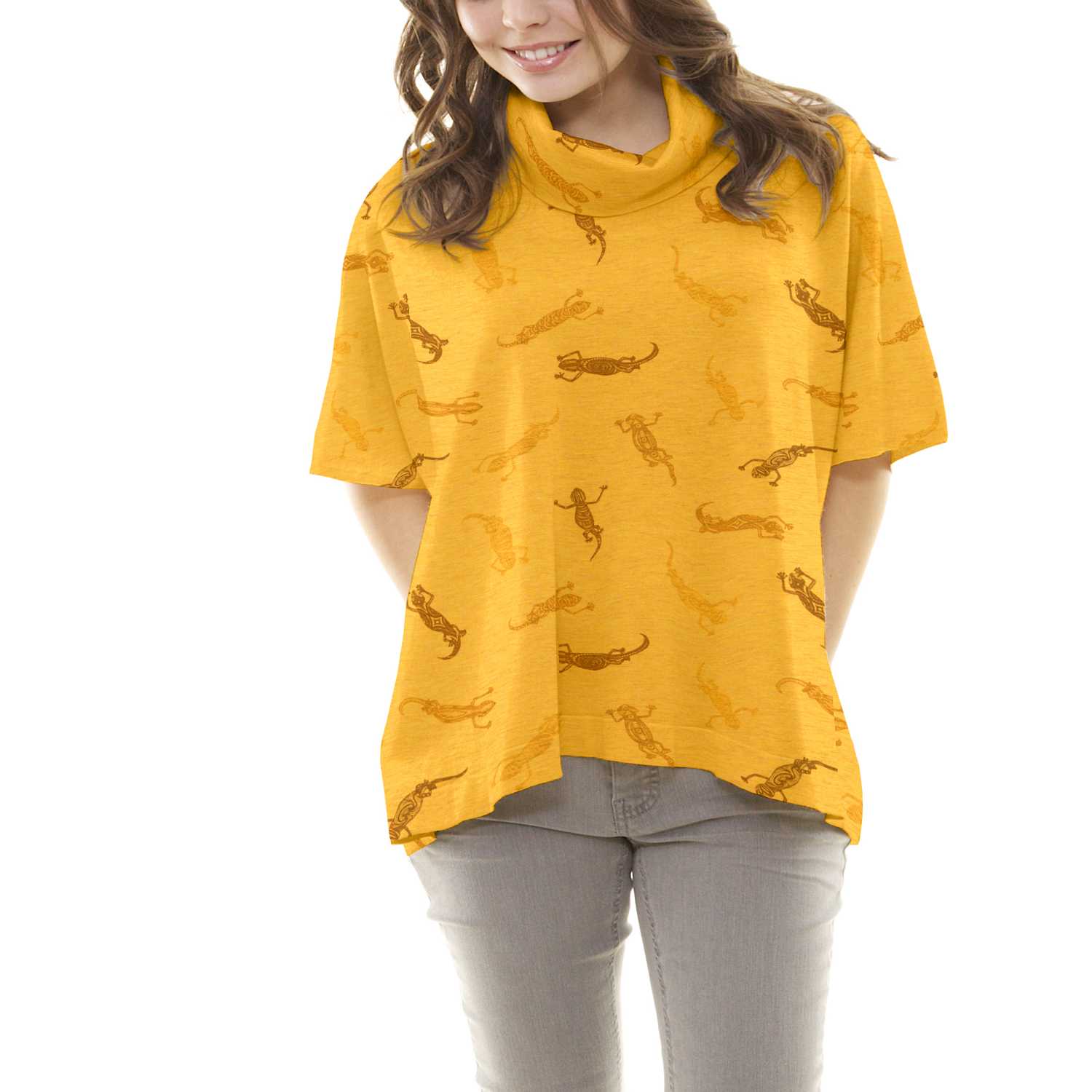 Tecido Ponto Felpa Mostaza Lagarto - Ribes y Casals