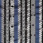 Tela Punto Lycra Lentejuela Étnica Azul - Ribes y Casals