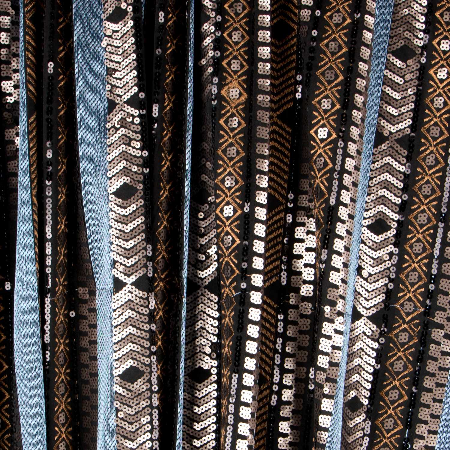 Tela Punto Lycra Lentejuela Étnica Cobre - Ribes y Casals