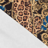 Tela Punto Otomán Leopardo Winter Azul - Ribes y Casals