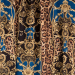 Tela Punto Otomán Leopardo Winter Azul - Ribes y Casals