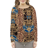 Tela Punto Otomán Leopardo Winter Azul - Ribes y Casals