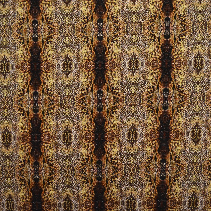 Tecido de Malha de Viscose Mosaico Ocre - Ribes y Casals