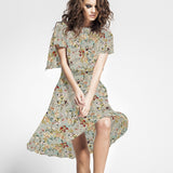 Tecido Rústico Rosas Verde - Ribes y Casals