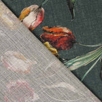 Tecido Rústico Flores Verde Escuro - Ribes y Casals