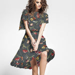 Tecido Rústico Flores Verde Escuro - Ribes y Casals