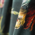 Tecido Rústico Flores Verde Escuro - Ribes y Casals