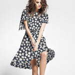 Tecido Rústico Margaridas Azul Escuro - Ribes y Casals