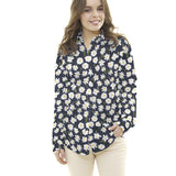 Tecido Rústico Margaridas Azul Escuro - Ribes y Casals