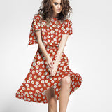 Tecido Rústico Margaridas Encarnado - Ribes y Casals