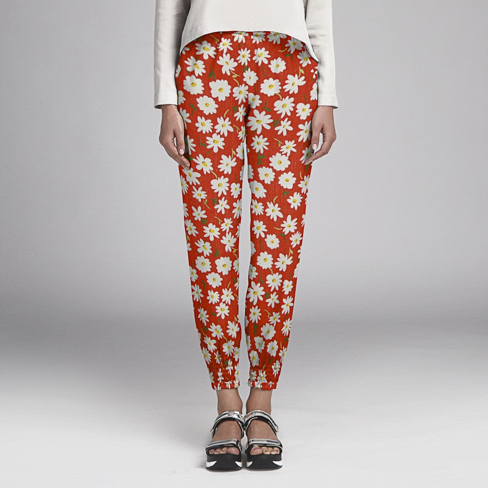 Tecido Rústico Margaridas Encarnado - Ribes y Casals