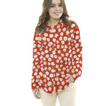 Tecido Rústico Margaridas Encarnado - Ribes y Casals