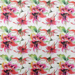 Tela Shantung Floral Fondo Blanco - Ribes y Casals