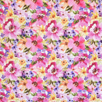 Tela Shantung Floral Fondo Blanco - Ribes y Casals
