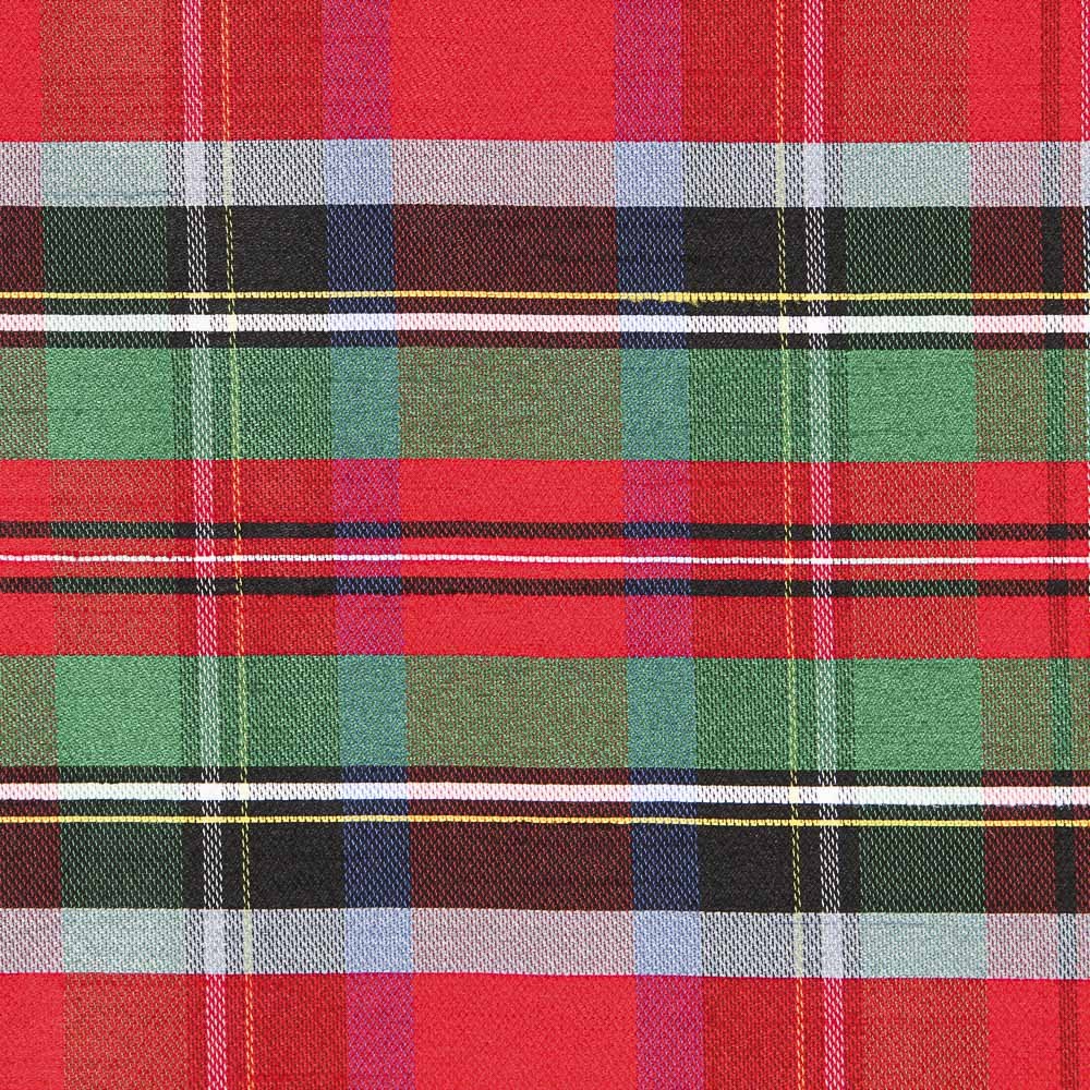 Tela Shantung Poliester Cuadro Rojo - Ribes y Casals