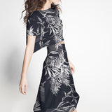 Teia Spandex Palmeras Azul Escuro - Ribes y Casals