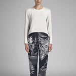 Teia Spandex Palmeras Azul Escuro - Ribes y Casals