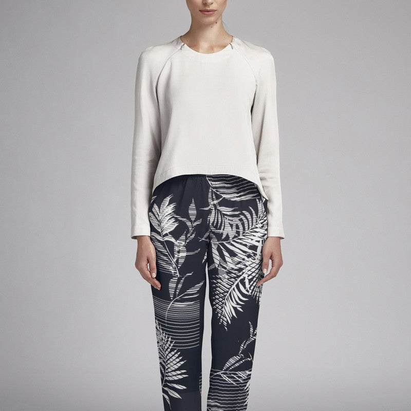 Teia Spandex Palmeras Azul Escuro - Ribes y Casals