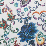 Tecido Stertch Flôr Oriental Azul - Ribes y Casals
