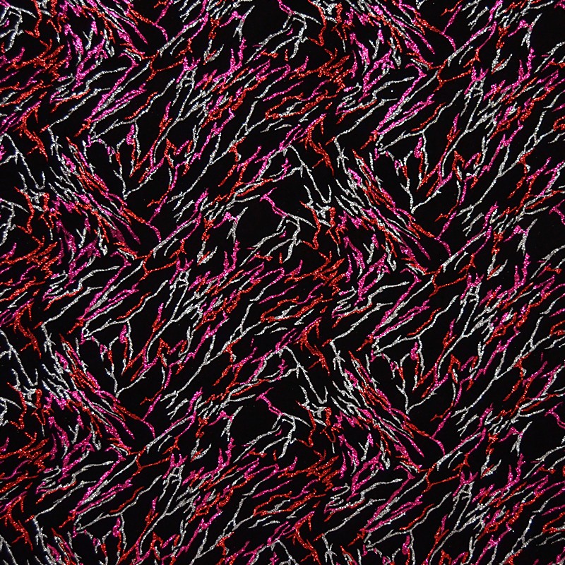 Tecido de Veludo Elástico Raios Roxo - Ribes y Casals