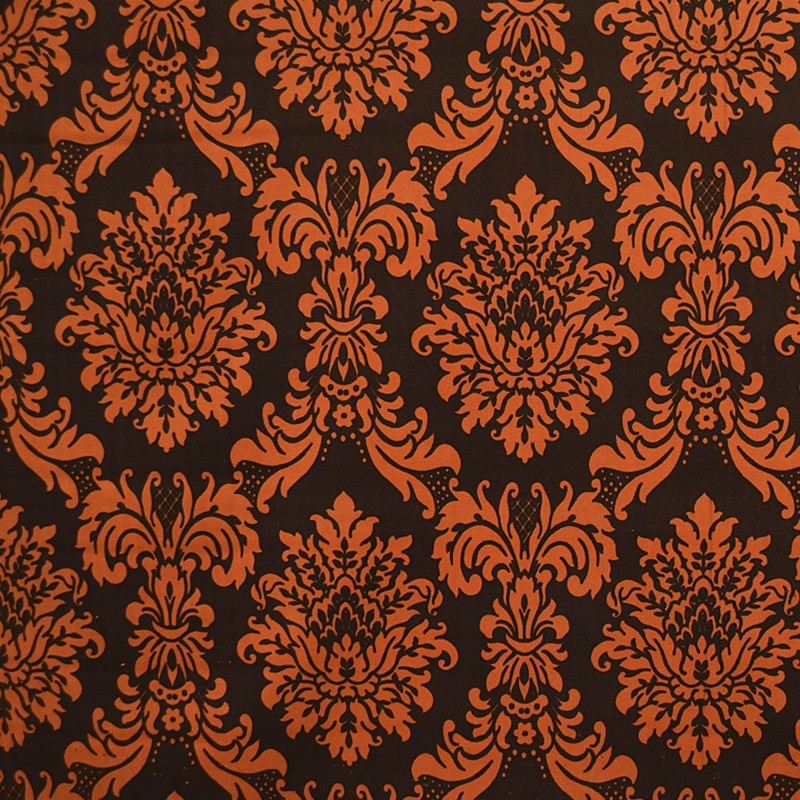 Tecido de Veludo Estampado Barroco Laranja - Ribes y Casals