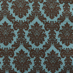 Tecido de Veludo Estampado Barroco Turquesa - Ribes y Casals