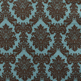 Tecido de Veludo Estampado Barroco Turquesa - Ribes y Casals