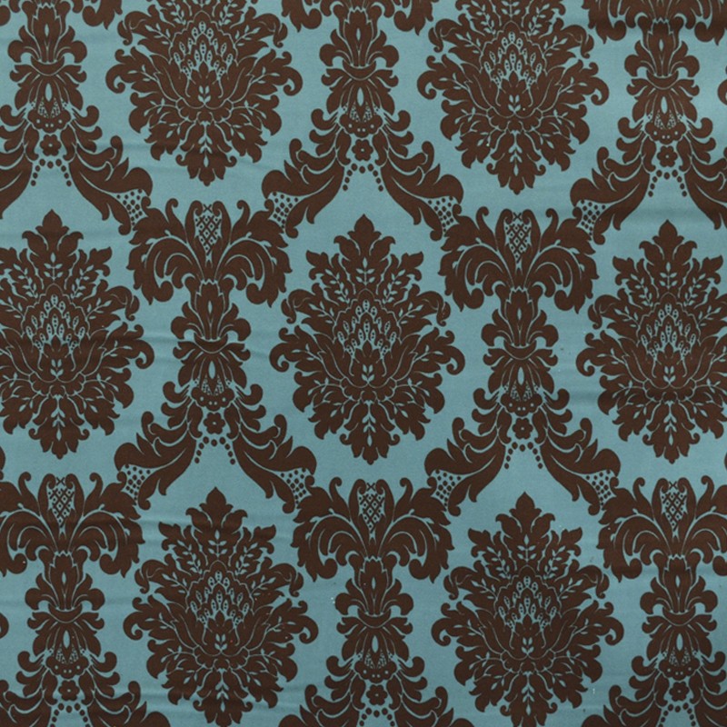 Tecido de Veludo Estampado Barroco Turquesa - Ribes y Casals