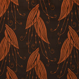 Tecido de Veludo Estampado Folha Laranja - Ribes y Casals
