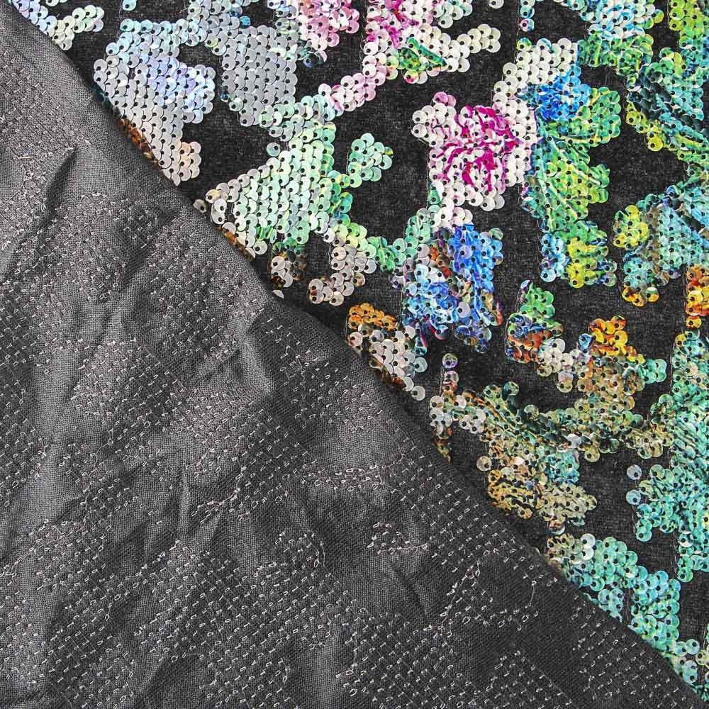 Tela Lentejuela Flor Rosa Palo - Ribes y Casals