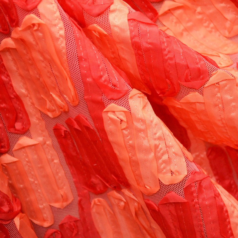 Retal Tela Tul Lazos Rojos 130x140 cm - Ribes y Casals