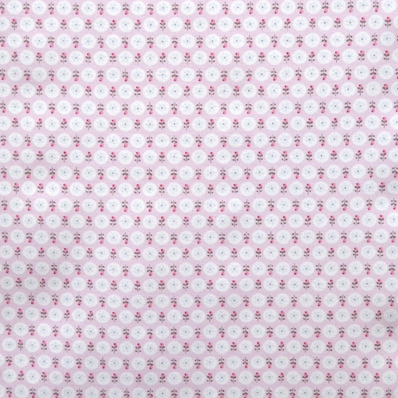 Tecido de Fanela Viyella Algodão Fundo Rosa-bebé - Ribes y Casals