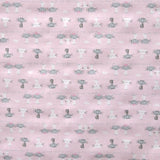 Tecido de Fanela Viyella Estampado Gatinhos Rosa-bebé - Ribes y Casals