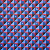 Tela Punto Jersey Geométrico Azul - Ribes y Casals