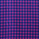 Tecido de Viscose Estampado Xadrez Fúcsia - Ribes y Casals
