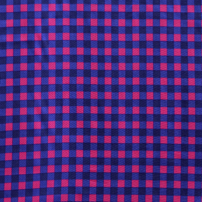 Tecido de Viscose Estampado Xadrez Fúcsia - Ribes y Casals