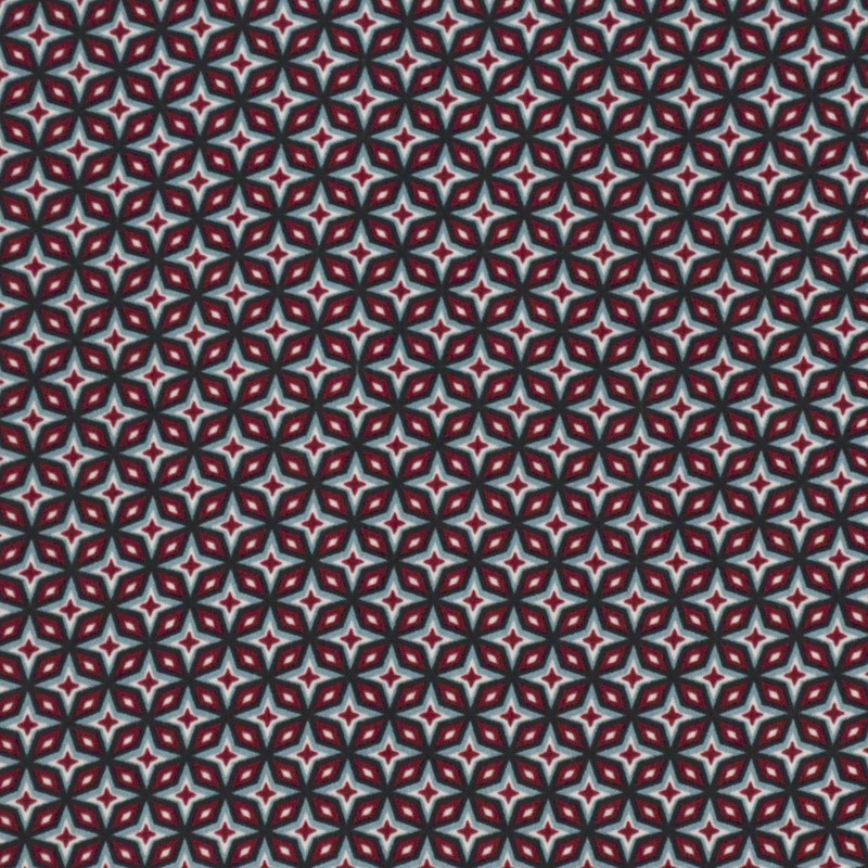 Tecido de Viscose Estampado Estrelas Grená - Ribes y Casals