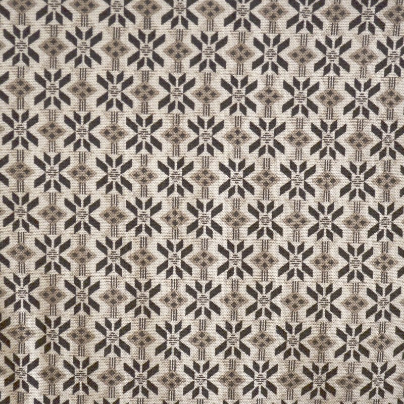 Tecido de Viscose Estampado Flor Asteca Cinzento - Ribes y Casals