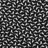 Tecido de Viscose Estampado Pássaros Preto e Branco - Ribes y Casals
