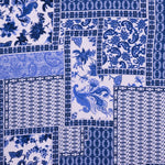 Tecido Viscose Estampado Patchwork Étnico Azul - Ribes y Casals
